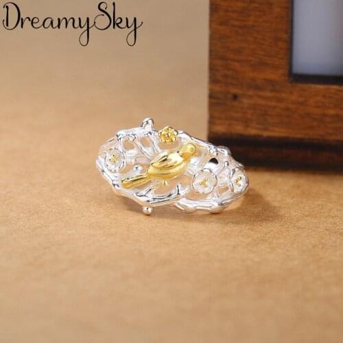 Bohemian Fashion Silver Color Bird Rings For Girls Antique Ring Luxury Jewelry Women Wedding Party Gifts