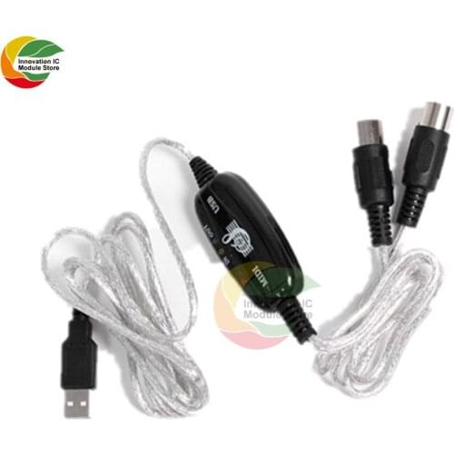 Ziqqucu USB MIDI IN-OUT interface cable converter PC music keyboard adapter