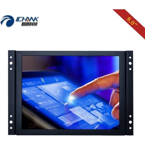 ZK080TC-262D/8" inch 1024x768 HDMI USB VGA Power On Boot Embedded Open Frame Driver Free Capacitive Touch LCD Screen PC Monitor