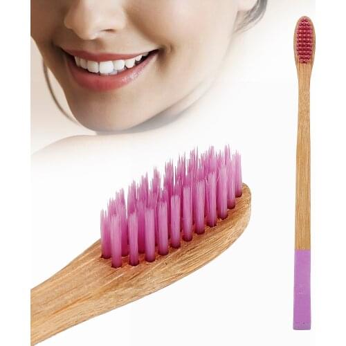1PCS Natural Pure Bamboo Toothbrush Eco-friendly Brushes Soft Rose Purple Bristle Teeth Care Dental Oral Cleaning Care Tools NEW