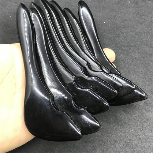 10pcs black buffalo horn small broom scraping scrape shaving board beauty salon rib stick face facial meridian guasha pad