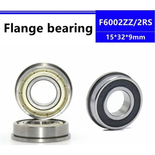 10pcs/50pcs F6002ZZ F6002-2RS 15*32*9mm flange deep groove ball bearing 15x32x9mm F6002Z F6002RS Flanged bearing