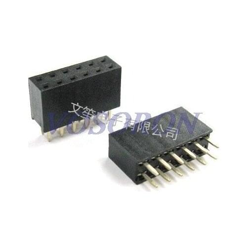 100PCS 2X6 Pin 12P 2.54mm Double Row Female Straight Header Pitch Socket Pin Strip