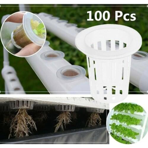 100pcs Vegetable Net Cup 35*35mm Plastic Soilless Culture Vegetable Pot Hydroponic Net Cup Slotted New