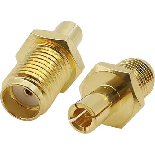 2Pcs Gold plate SMA Female Jack to TS9 Male Plug Straight RF Coaxial Coax Adapter Connector