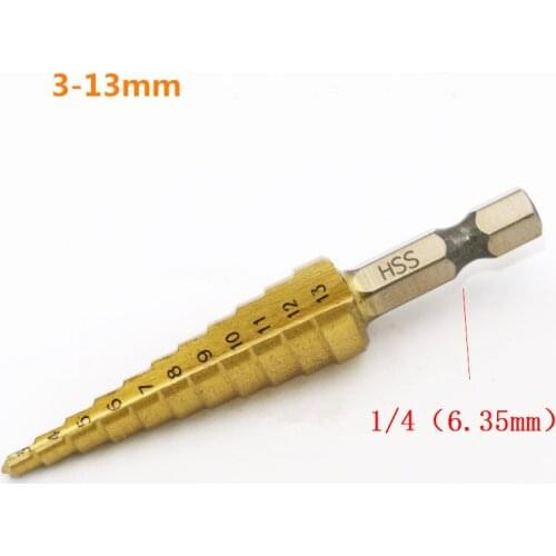 3-13mm HSS Step Cone Drill Titanium Bit Hole Cone Step Cutter