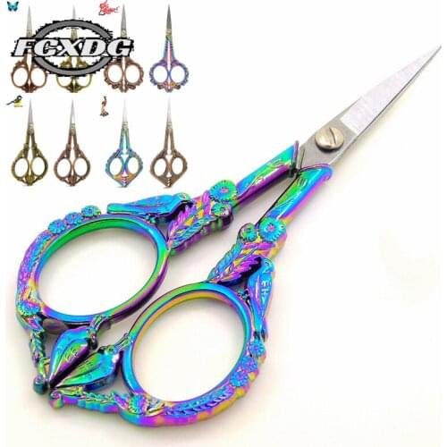 4 Style Sharp Durable Stainless Steel Scissors for Sewing and Needlework Vintage Paper Scissors Rose Gold Sewing Thread Scissors
