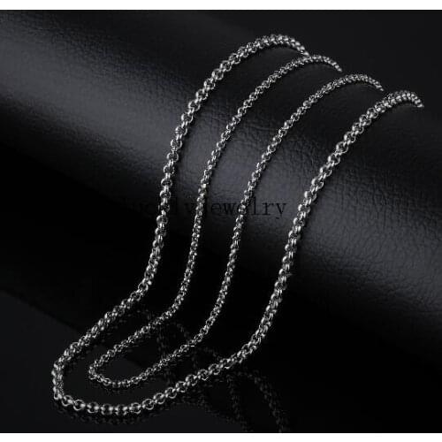 Lot 5pcs in bulk Stainless steel Fashion design 3mm/ 4mm Rolo Chain Link Necklace Women Jewelry jewelry 18-28
