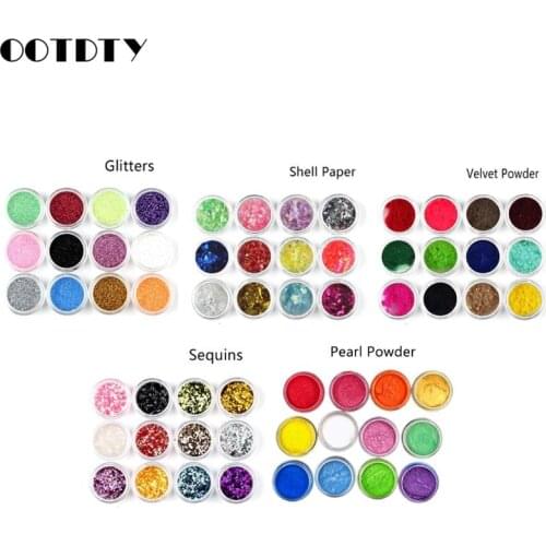 60Pcs Resin Casting Mold Glitters Sequains Mica Pearl Pigment Large Kit Makeup Jewelry Fillings Nail Art Jewelry Making