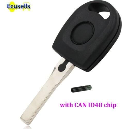 Car Ignition transponder key with CAN ID48 chip TP23 for Volkswagen VW golf jetta polo tiguan caddy beetle HU66 uncut key blade
