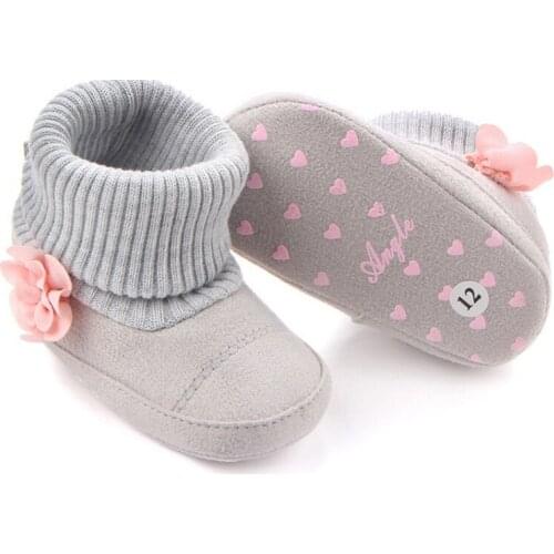 2021 Baby Girl Boots Shoes Winter Newborn Crib Pram Bebe Shoes Infant Toddler Kids Super Keep Warm Flower Boots Booty Girls