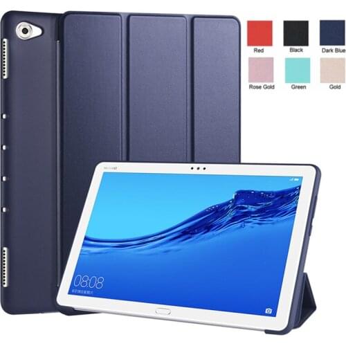 Tablet Case for Huawei MediaPad Media Pad M5 Lite 10 BAH2-W09/L09/W19 10.1" Ultra Slim Folding Smart Cover Funda Cases+Stylus
