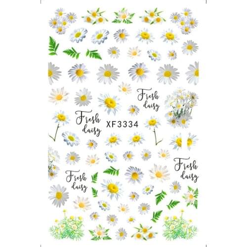 Flower Rose Nails Design Decal Fashion Nail Art Sticker Specimen Daisy Slider for Nail Art Decoration Manicure Nail Designs