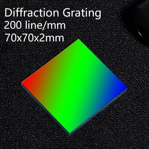 Holographic diffraction grating 200 lines 70x70mm Ultra precision Glass engraving optical instrument Spectroscopic analysis