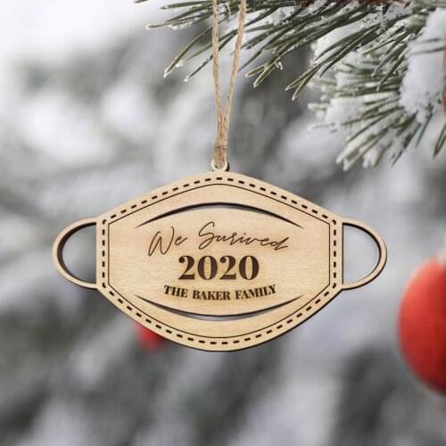 Customized The Named Family Ornament 2020 Laser Cut Mask Christmas Tree Decoration Gift