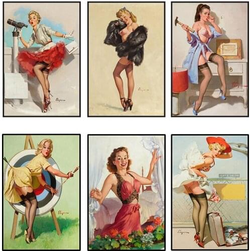 Spoof Canvas Art Paintings Sexy Goddess Poster and Print Cuadros Wall Art Picture Hotel Bathroom Toilet Fun Art Home Decoration