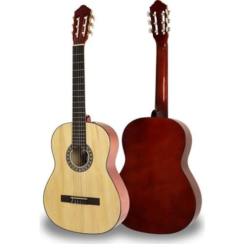 39 inch Guitar Classical Rounded Guitar 6 String Basewood Guitar Folk Acoustic Guitar Travel Guitar Beginners Guitar AGT293