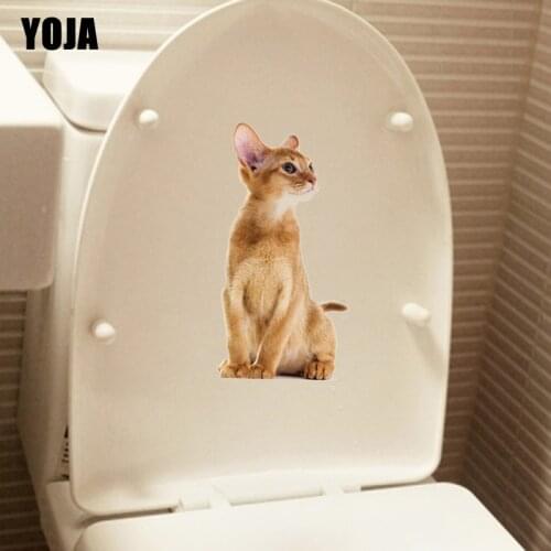 YOJA 11.4*.22.3CM Classic BedRoom Art Home Decor Toilet Sticker Pet Cat Wall Decal T3-0417