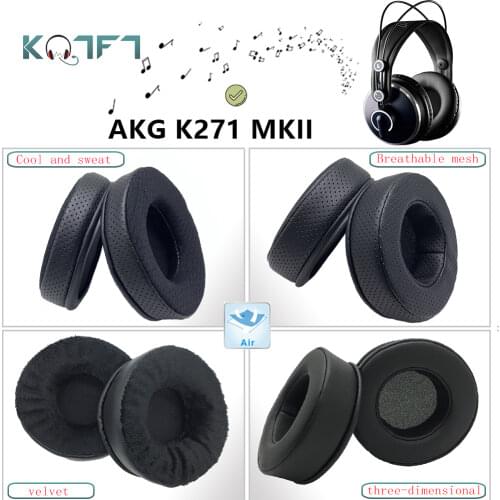 KQTFT Protein skin Velvet Replacement EarPads for AKG K271 MKII Headphones Ear Pads Parts Earmuff Cover Cushion Cups