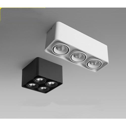 Square COB LED Dimming Down Light 3x7W 3x10W 4x7W 4x10W Surface Mounted LED Ceiling Light Spotlight LED Down Light AC85V-265V