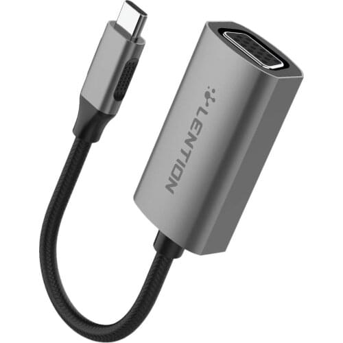 LENTION CU606V Type-C to VGA Adapter USB C to VGA Adapter USB-C to 1080P VGA 4K/60Hz Cable Adapter for Pro 13/15/16 Gray