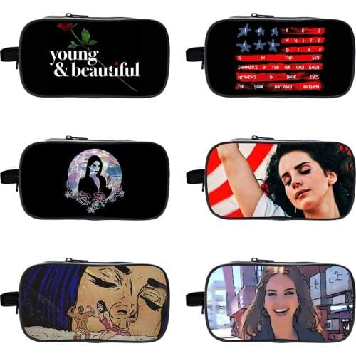 Singer Lana Del Rey Pencil Case Multifunction Double-layer Pen Case Office Student Pencil Bag Cute Large-capacity Pen Box