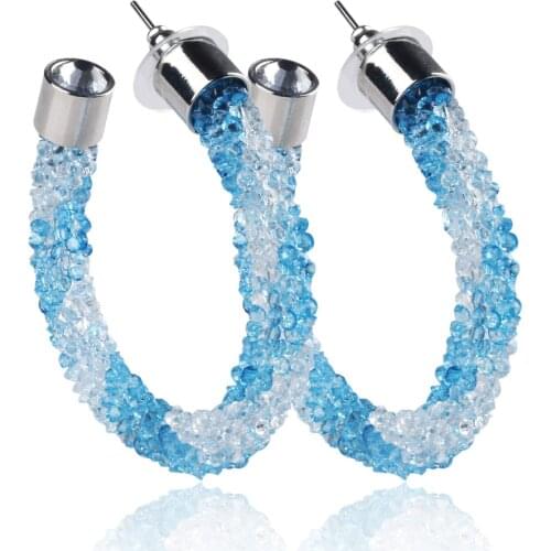 2021 Fashion Jewelry Retro Geometric Round Crystal Rhinestone Earrings Glamour Bride Wedding Earrings for Womens Accessories