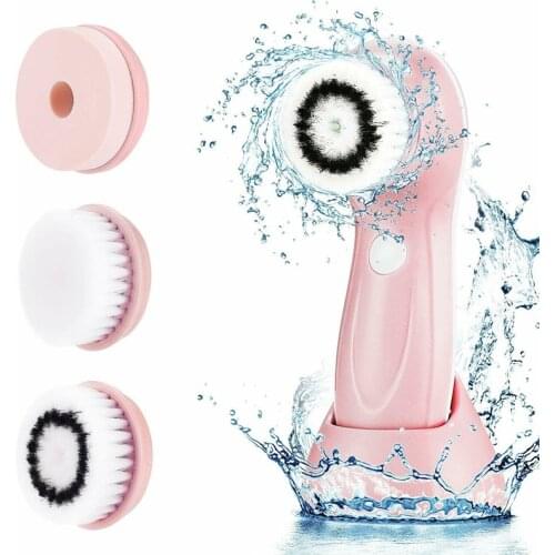 3 in 1 Electric Facial Cleansing Brush Set Rechargeable Exfoliating Dead Face Pore Cleaner Massage Reducing Fine Lines Wrinkles