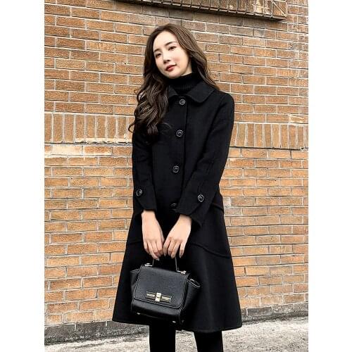 2021 New Double Faced Cashmere Overcoat Womens Middle and Long Korean Woollen Jacket Temperament High End Autumn and Winter