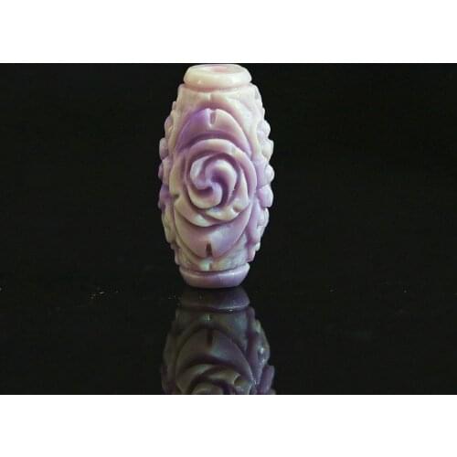 Newly purple synthetic shell 11x20mm drum carving flower accessories loose beads fashion diy women jewelry 5pcs B898