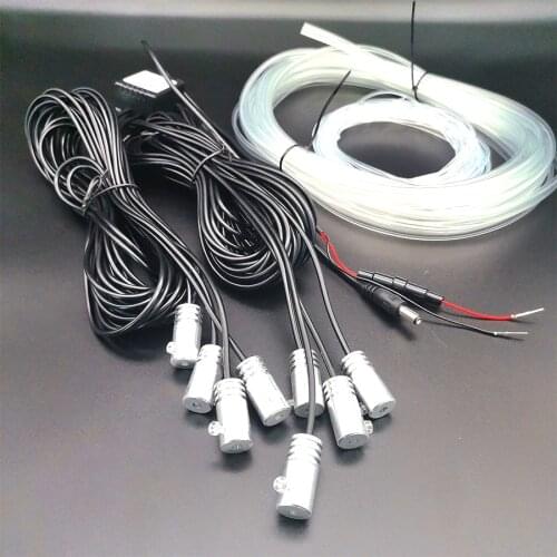 New 10M RGB Fiber Optic Atmosphere Lamps 8 lamp source Car Interior Ambient Light Decorative Dashboard Door App Control