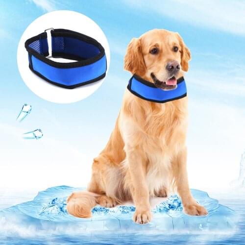 Dog Collar Summer Pet Dog Cat Cooling Collars Self Cooler Necklace Dog Adjustable Chain Cooling Collarer With Removable Gel Pack