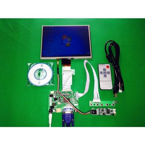 HDMI/VGA/AV Control Driver Board +Touchscreen + 8"inch HE080IA-01D 1024*768 IPS high-definition LCD Display For Raspberry Pi