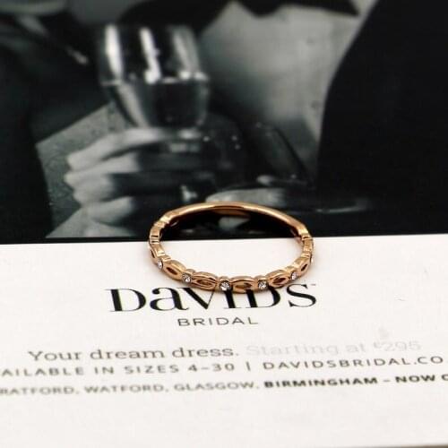 Hollow 8-shaped Half-rhinestone Ring For Women hot selling rose gold color factory supply cheap ring jewellry drop shipping