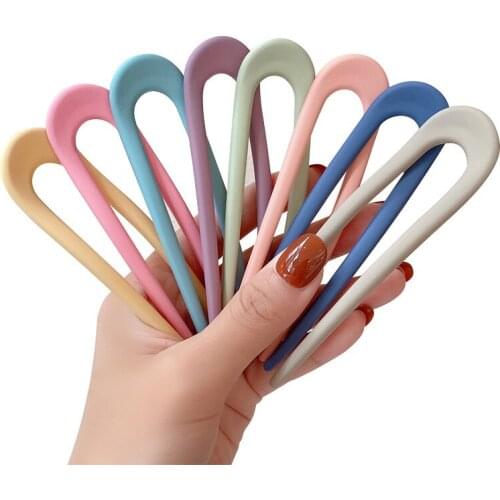 Simple U Shape Plastic Hair Sticks DIY Hairstyle Tool Bud Bun Hairpins Hair Holder Clip Hair Stick Hair Accessories for Women