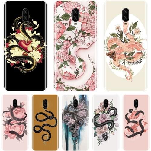 Snake Flower Silicone Phone Case For One Plus 3 3T 5 5T 6 6T 7 7 Pro Back Cover For OnePlus 3 3T 5 5T 6 6T 7 7 Pro Case