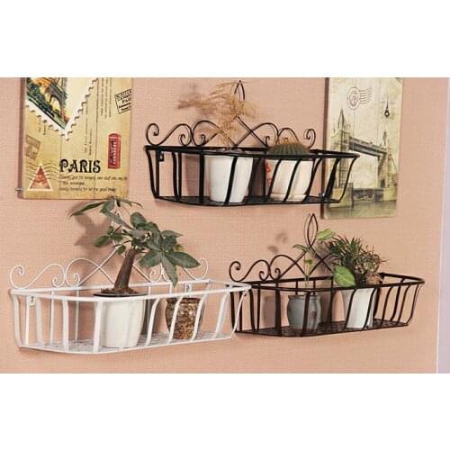 Freeshipping 60mm European Style Wrought Iron Flower Rack Balcony Hanging Pot Flower Wall Rack for Pot 3 color to choose