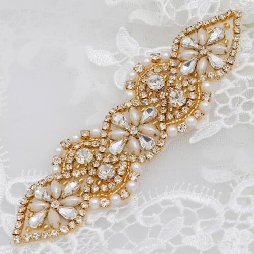 WENXI 10PCS Handmade Protein Beads Rhinestones Appliques Sewing On For Wedding Dress Belt Rhinestones Appliques Accessory WX874