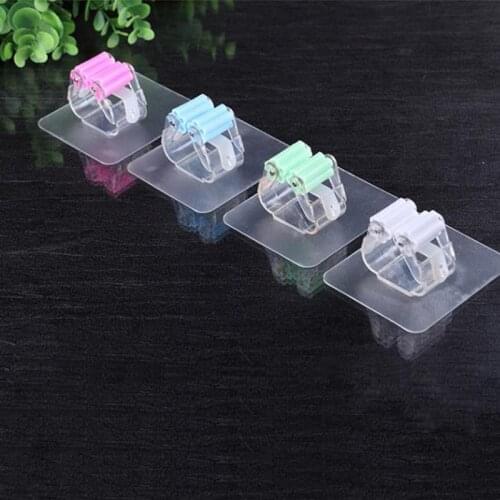 1pc Multifunctional Traceless Sucker Hook Mop Holder Wall Mounted Kitchen Bathroom Suction Cup Rag/Broom/Mop Rack Storage Holder