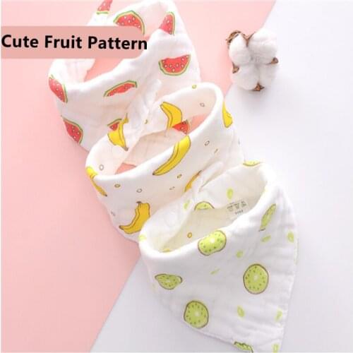 Hot Sale Baby Bibs Cute Muslin Cartoon Eight-layer Cotton Gauze Saliva Bibs Boys Girls Infants Clothes For Feeding Care