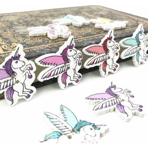 100pcs Wooden Buttons Horse shape decoration Kids craft sewing scrapbooking 32mm