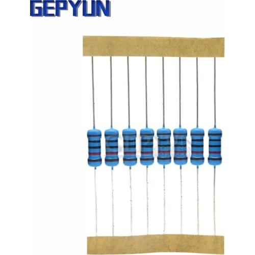 20pcs 1W Metal film resistor 1% 1 2 10 22 47 100 330 ohm 1K 4.7K 10K 22K 47K 100K 330K 470K 2R 10R 22R 47R 100R Gepyun 1R ~ 1M