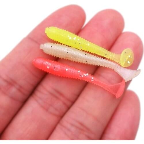 20pcs Silicone Soft Lures Piece Artificial Tackle Bait 3.5cm 0.45g Goods For Fishing Sea Fishing Rockfishing Swimbait Wobblers