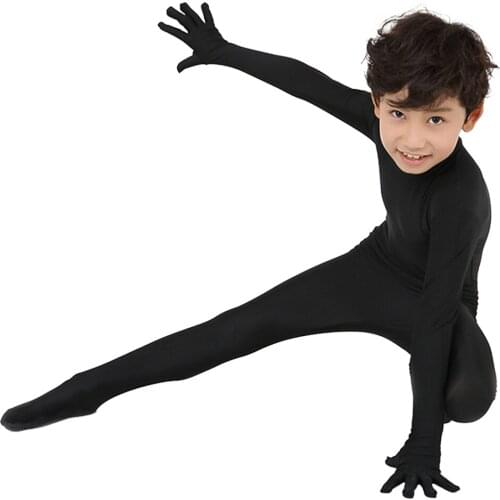 2018 free shipping black Body Spandex Lycra Zentai Suit Black Tight Suits Pure Color Halloween Party Unitard can Customize