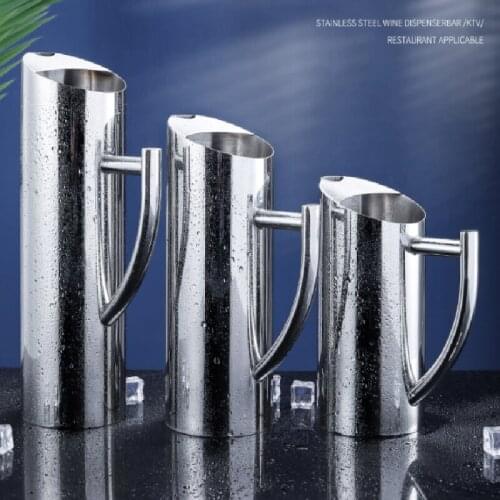 304 Kettle Water Jug Stainless Steel Ice Cold Freeze Water Kettle beer Bar Fruit Juice Pitchers Red Wine Pot Divider Containers