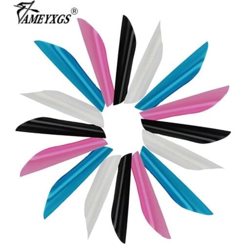 50pcs Archery Spiral Feathers 1.75inch Plastic Arrow Feathers Shooting Rotating Vanes Fit Carbon Arrow Aluminum Arrow Hunting