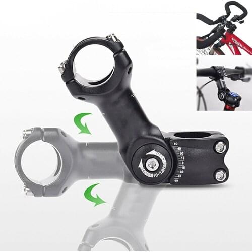 Adjustable Angle Bicycle 25.4/31.88mm Handlebar Stem Riser Aluminum Alloy Front Fork Stem Adapter Mountain Bike Stem Accessories