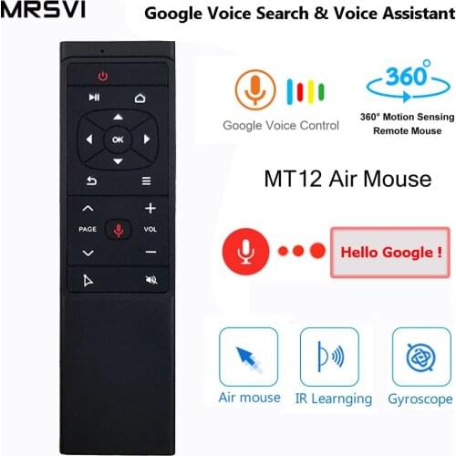 MT12 Voice Remote Control 2.4G Wireless 6 Gyroscope Air FLY Mouse MIC IR Learning for Android tv box T9 H96 MECOOL XIAOMI