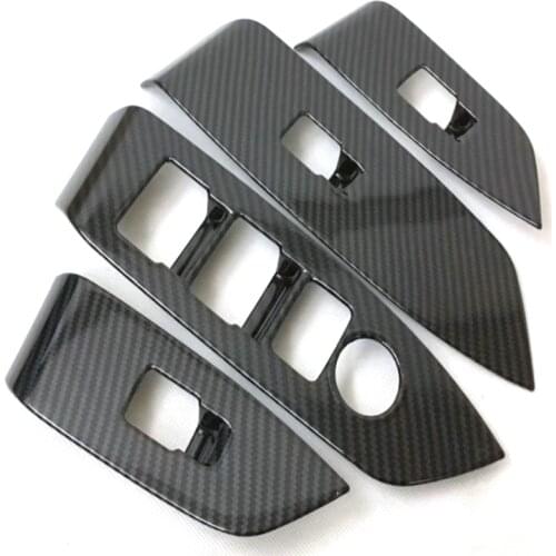 For Mazda CX5 CX 5 CX-5 2017 2018 Car Interior Trim Auto ABS Carbon Fiber Inside Door Handle Power Window Switch Cover Trim