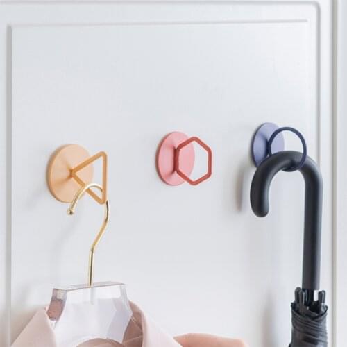 Door Hook Adhesive Wall Hooks Metal Anti-skid Traceless Key Hook Hlder Hook Wall Pendant Hat Hanger Bathroom Kitchen Organizer